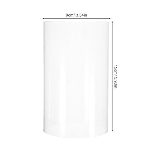 Miniatura 8 de Watiifufu Pantalla De Cristal Cilíndrica Transparente Para Vela 9x15 Cm, Protector De Viento De Vidrio Para Candelabro, Cubierta Para Chimenea De Vela, Decoración Para Hogar Y Centros