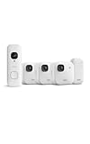 Cámara exterior 2K+ Blink + Blink Videotimbre 2K+ con pilas (últ. generación)— módulo de sincronización básico Incluido: sistema de 3 cámaras, Blanco