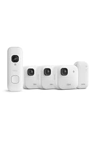 Blink Outdoor 2K+ Kameras mit Blink Videotürklingel 2K+ Batterie (neueste Generation), Weiß, inkl. Sync Module Core