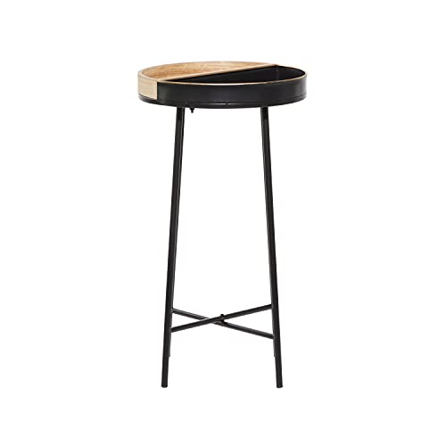 Deco 79 Metal Split Accent Table, 14" X 14" X 29", Black #TOP7