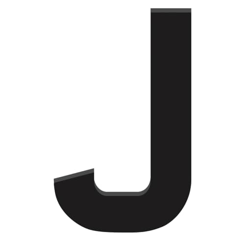 LKXHarleya Letras del Alfabeto De Acrílico Negro Autoadhesivas para Decoración De Pared, Calcomanía Artística 3D para El Hogar, Apartamento, Hotel Y Oficina, J, 10cm/3,93"