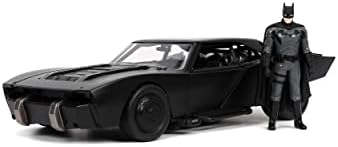 Jada Dc Comics 1:24 The Batman Batmobile Die-Cast Car W/ 2.75" Batman Figure, Toys For Kids And Adults,Black/Silver