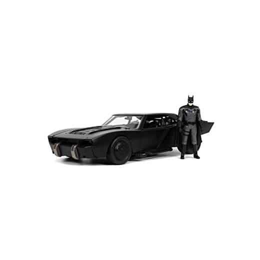 DC Comics 1:24 The Batman Batmobile Die-cast Car w/ 2.75" Batman Figure, Toys for Kids and Adults