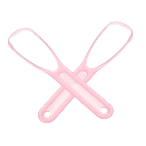 UPKOCH 2pezzi Spazzola per Pulizia della Lingua Raschietto per Lingua Strumento Orale Accessorio per Bagno Beige