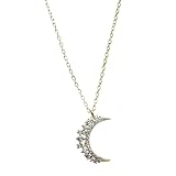 Colgante de Luna de Cristal pavé, Collar de Cadena de clavícula de 14k, joyería de Boda para Mujer