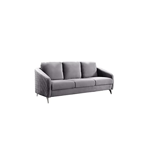Maykoosh French Country Velvet Fabric Sofa Loveseat Living Room Set - Thumbnail 3