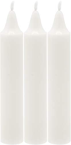 Shabbat Candles, 3 Hour White Traditional Shabbos Candle 4 Inch, (72 Pack) Sabbath White Taper Candles