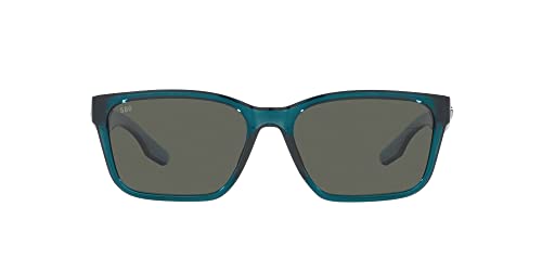 Costa Del Mar Damen Palmas Rechteckige Sonnenbrille, Blaugrün/Grau, polarisiert, 580 g, 57 mm