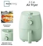 Mainstays 2.2 Quart Compact Air Fryer with dimensions indicated