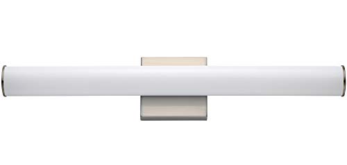 Image of Maxim Lighting Optic 36 inch 2-Light Bath Vanity Light | Polished Chrome Aluminum Finish | White Glass Shade | Transitional Indoor Light Fixture | Ideal for Bathrooms & Powder Rooms | 52117WTPC