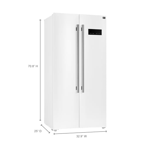 Forno C-FFRBI1805-33WHT Salerno 37-Inch Side-By-Side Refrigerator - 15.6 Cu.Ft. Stainless Steel Refrigerator For Kitchen With Led Touch Control, Fast Cool, Fast Freeze & Spill-Proof Shelves With Swing Door, White thumb #5