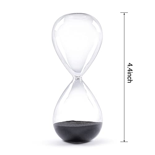 Hourglass Sand Timers - Swisselite Biloba Hourglass Sand Timer Inspired Glass/Home, Desk, Office Decor (4.4Inch-3Mins Black) #TOP2
