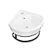 GhomeG Wall Mount Corner Bathroom Sink with Towel Rack, 16x15 Inch Modern Ceramic Bathroom Floating Sink, White Rectangle Vessel Sink with Overflow, Wall Hung Wash Hand Basin