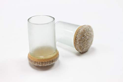Clear Sleeve Floor Protectors for Chairs and Tables - Beige Tip - 1-1/2
