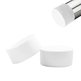 BOPOREAE 2 Pcs 2-15/16" (75 mm) Round Chair Leg Tips Caps, Silicone Rubber Furniture Leg Floor Protectors, Reduce Noise Folding Metal Chair Leg Cap Replacement for Bar Stool Leg Patio Indoor, White