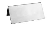 New Star Foodservice Stainless Steel Table Tent Sign (Silver (Plain), 3-Inch by 1-1/2-Inch (Set of 6))