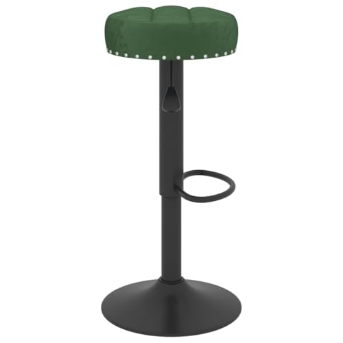 Tabourets de bar en velours vert et acier au design épuré