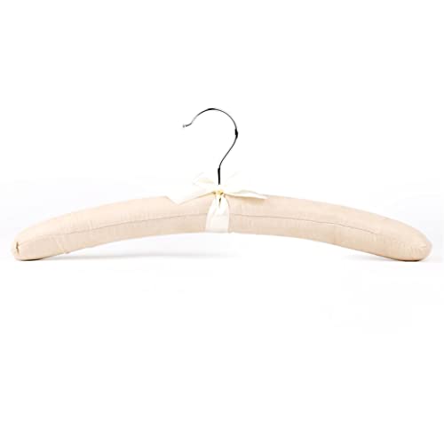Cintre rembourré en satin de soie avec bois premium pour protéger vos manteaux