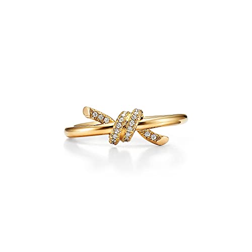 18K Gold Plated Knot Design Ring White CZ Stone Perfect for Special Occasion Wear Royal Look Engagement Gift for Women and Girls Ring Size 4 to 13