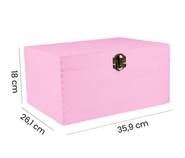 Holzbox mit Deckel Rosa – Aufbewahrungsbox aus Naturholz – Holzkiste zur Aufbewahrung & Dekoration – Rosa Holz-Kiste mit Deckel für Kinderzimmer, Deko & Haushalt – Deko Box aus Holz vielseitig nutzbar