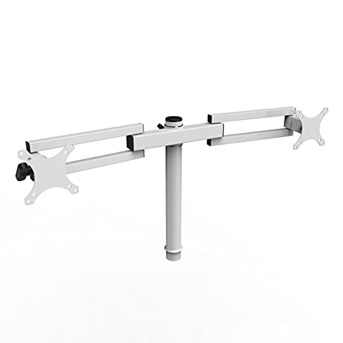 VersaDesk | Dual LCD Monitor Arm | Made in USA | High-Grade Steel | Heavy Duty | Monitor Mount | Adjustable | 360 Degree Rotation | Sit-to-Stand | Compatible with VersaDesks Only | White