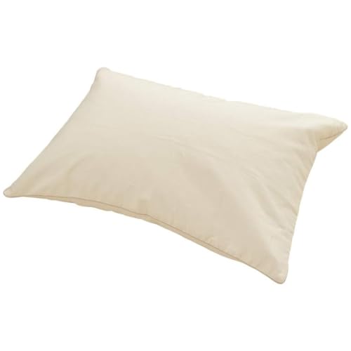 ええふとんや 硬めパイプ枕 高さ約14cm 日本製 大粒 35×50cm 枕カバー付き (アイボリー(35×50cm))