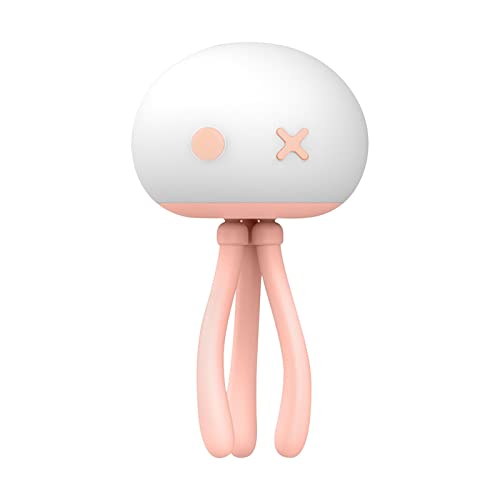 Zaphara Flexible Tripod Night Light Touch Control LED Jellyfish Portable Kids om Lamp(Pink)