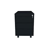 Lüllmann Büro Rollcontainer komplett montiert schwarz 62x46x80cm (HxBxT) Bürocontainer Büroschrank 505316