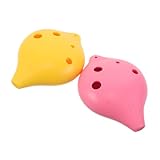 Kisangel 2 pièces Ocarina Alto Résine pour Étudiants Instrument à Vent Professionnelment Accordé Flûte Ancienne pour Débutants Rose et Jaune