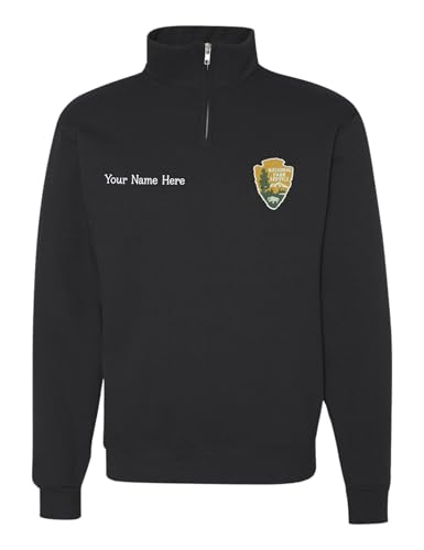 ALLNTRENDS National Park Service Zip Collar Sweatshirt U.S NPS Embroidered Top