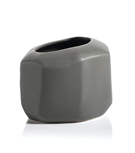 Zodax | Rock Ceramic Vase | Matt Grey | Medium Cover