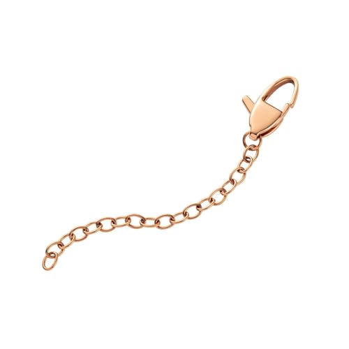 Kistanio Cadena de extensión para joyas de acero inoxidable chapado en oro rosa, aprox. 6,5 cm, acero inoxidable