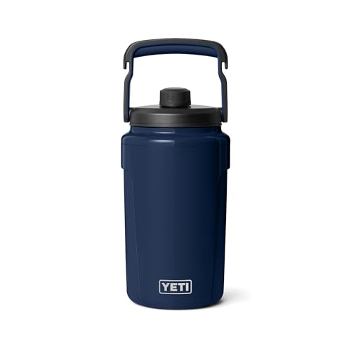 YETI Silo Half Gallon Insulated Chug Cap Water Jug Leakproof Lightweight Sports Bottle with Fence Hook Handle Keeps Drinks Ice-Cold Ideal for Gym Sports & Tournaments Navy
