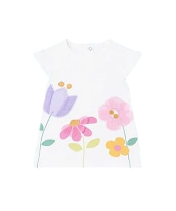 Mayoral Vestido Bebe Niña – Manga Corta – Vestido Bebe niña Verano - Ropa de Regalo para Bebe Niña – Vestido Punto - Ropa Bebe Niña de 3 Meses a 18meses