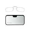 ThinOptics Universal Case and Readers Rectangular Reading Glasses, Silver Black Metal Pod with Clear Freames, 1.5