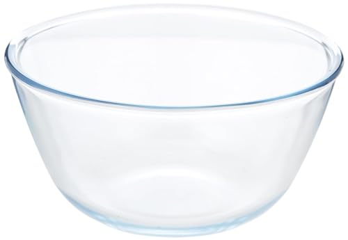 BOROSIL BOROSILICATE ROUND GLASS MIXING BOWL OVEN SAFE MIXING BOWL GLASS SERVING BOWL 1.3 LITERS