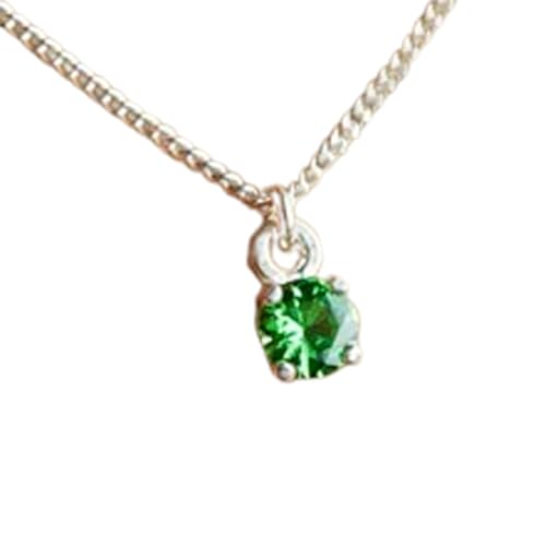 Bijou spirituel en grenat vert naturel 5 mm et collier argent 925 gmpd_0252