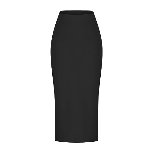 Side Slit Maxi Pencil Skirts for Women High Waist Slim Bodycon Stretch Elegant Long Skirt Party Club Night Out Skirt2