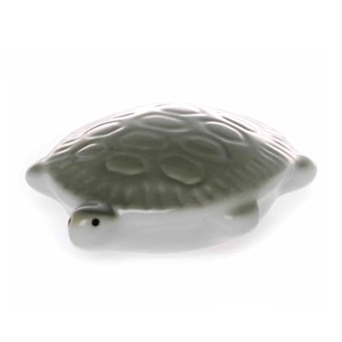 Seaside No.64 - lustige Schwimmfiguren aus Porzellan - ausgefallene Teichdekoration für den Heimathafen - wasserfest - schöne Accessoires für Garten/Balkon/Terrasse - Geschenkidee (Schildkröte, grau)