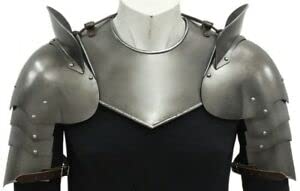 NauticalMart Medieval Plain Gorget Set with Pauldrons Shoulder Guard Halloween Costume