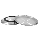 Alaoo 2 Pezzi ciotole piatte per gatti in acciaio inox, 17 cm, Ciotola di Cibo per Gatti Poco Profondi, ciotola per gatti e gatti, a prova di caduta, Adatto per bere e mangiare