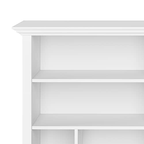 Simplihome Amherst Solid Wood 44 Inch Wide Transitional Multi Cube Bookcase And Storage Unit, Rectangle In White #TOP3