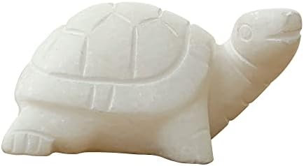Artissance AM80180010 5.5" W White Marble Turtle Statue (Set of 2), Indoor Outdoor Décor Sculpture Accessory