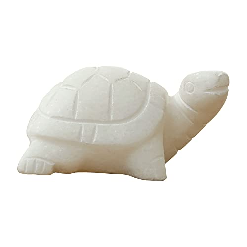 Artissance Am80180010 5.5" W White Marble Turtle Statue (Set Of 2), Indoor Outdoor Décor Sculpture Accessory #TOP2
