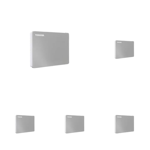 Image of TOSHIBA Canvio Flex 2TB Portable External Hard Drive USB-C USB 3.0, Silver for PC, Mac, & Tablet - HDTX120XSCAA (Pack of 5)
