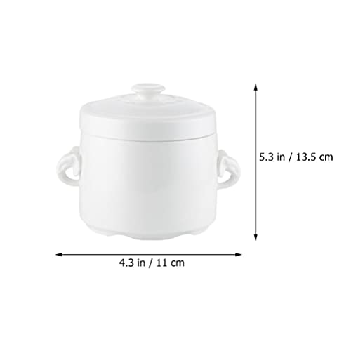 Healeved Panela De Ensopado De Cerâmica Pequena Tigela De Sopa A Vapor Xícara Fumegante Creme De Nin