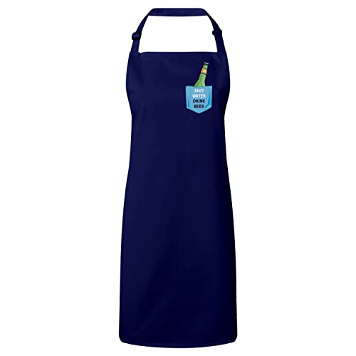 Tablier cuisine premium Save Water Drink Beer avec poche surprise Fabulous