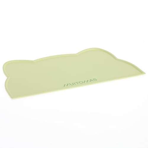 Muitomas, Tappetino Sottociotola per Cane e Gatto AntiScivolo, Facile da Pulire, 43,5 x 25,5 x 0,3 cm, Colore Verde Salvia