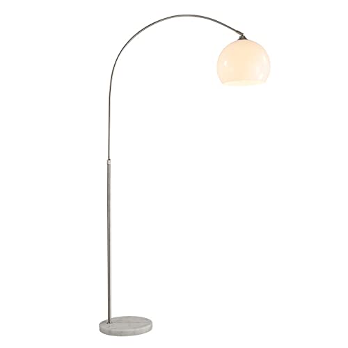 Lámpara de pie tipo hongo cromada y regulable para iluminación de lectura en dormitorios