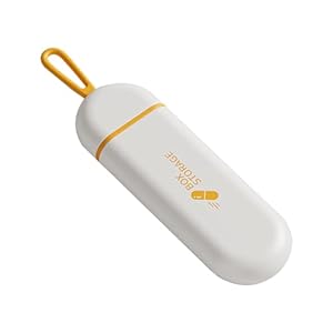 OFIDUS Reispillenorganizer, 3 Cellen Draagbare Pillendoos met Siliconen Draagkoord, Zakpillendoos met Vochtbestendige Strip, Kleine Medicijndoos Voor Kantoor, Reis, Sportschool (Oranje)